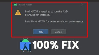 How To 100 Fix Intel HAXM is required to run this AVD in Android Studio [upl. by Lledner]