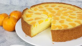 Käsekuchen mit Mandarinen  Faule Weiber Kuchen  Quarkkuchen [upl. by Burnie]