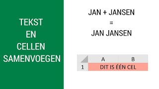 cellen en tekst samenvoegen in excel [upl. by Selwin]