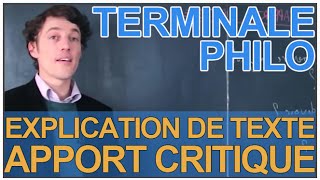 Lexplication de texte  lapport critique  Philosophie  Terminale  Les Bons Profs [upl. by Consuelo]