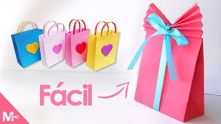 ► Como hacer BOLSAS DE PAPEL para REGALO Fácil 🎁 [upl. by Musette511]