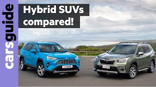 Toyota RAV4 hybrid vs Subaru Forester hybrid 2020 comparison review [upl. by Raskin]