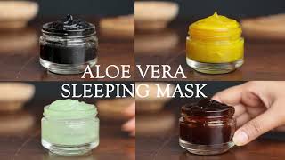 4 Overnight aloe vera masks for clear skin  turmeric coffee tea tree amp charcoal mask [upl. by Ttihw]