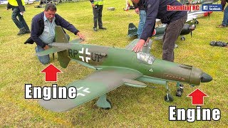 RARE LARGE SCALE RC Dornier Do 335 Engine front and back WWII FIGHTER FORMATION FLYING [upl. by Neufer]