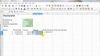 Tilgungsplan mit Tabellenkalkulation [upl. by Sucramal]