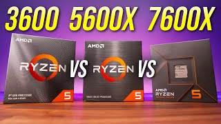 AMD Ryzen 5 7600X vs 5600X vs 3600  Worth Upgrading [upl. by Honan]