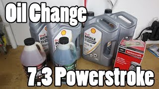 Ford 73 Powerstroke Oil Change [upl. by Ajay669]