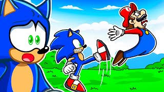 Reacting To SONIC vs MARIO Fight Animation [upl. by Retsev]