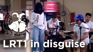 Jen Survives LRT1 in disguise  Jennylyn Mercado amp Dennis Trillo [upl. by Lenaj]