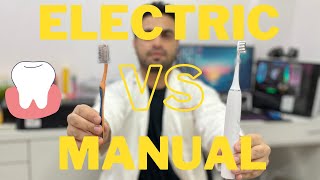 Dentist explains the difference between Electric vs Manual Toothbrushes [upl. by Adnaluoy]