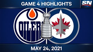 NHL Game Highlights  Oilers vs Jets Game 4  May 24 2021 [upl. by Katti]