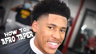 BARBER TUTORIAL AFRO TAPER  EASY FOR BEGINNERS [upl. by Eelarak]