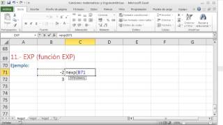 Excel funcion exp exponencial con excel [upl. by Yrrad420]