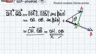 Produit scalaire dans le plan 3ieme sciences math technique info [upl. by Eirallih225]