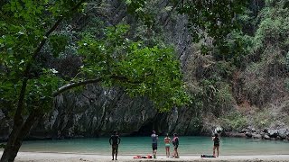 Thailand  Railay Beach Rock Climbing amp The Emerald Cave [upl. by Sila971]