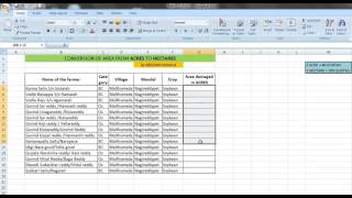 Changing area from acres to hectares [upl. by Ahsilam]