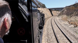 Australian steam locomotive Garratt 6029  cab ride  Tarana to Bathurst  September 2018 [upl. by Admama]