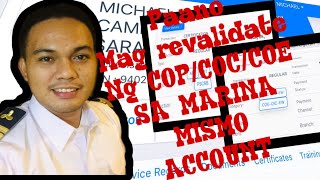 PAANO MAG REVALIDATE NG COPCOCCOE SA MARINA MISMO ACCOUNT [upl. by Cis]