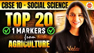 CBSE Agriculture Class 10 MCQs Geography Chapter 4  Top 20 1 Markers  Surabhi Maam [upl. by Sabra]