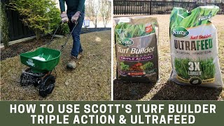 How to use Scotts Turf Builder Triple Action Southern amp Ultrafeed [upl. by Marcille200]