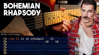 BOHEMIAN RHAPSODY Guitar SOLO TABS  Cover Guitarra Christianvib [upl. by Jezreel]