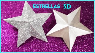 Estrella de Cartulina 3DChristmas Ornaments  Simple y Creativo [upl. by Llovera]