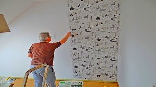 How To Hang Wallpaper With a Drop Match DIY [upl. by Leirea641]