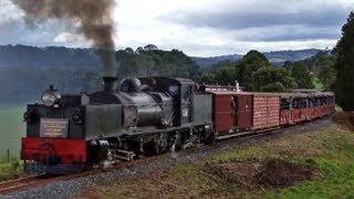 Garratt Steam Locomotive in the Hills  Puffing Billy Railway quotLast Beechyquot Australian Trains [upl. by Corvin]