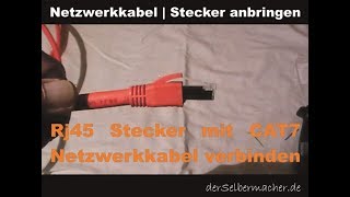 rj45 stecker an CAT7 Netzwerkkabel anschließen [upl. by Yecad]