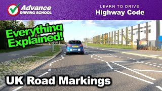 Understanding UK Road Markings  Learn to drive Highway Code [upl. by Atsejam]