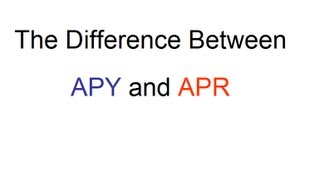 Difference Between APY and APR [upl. by Macpherson]