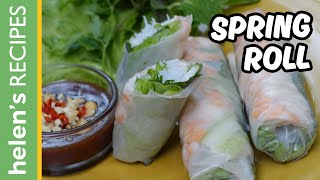 How to make Vietnamese Fresh Spring Roll GOI CUON  Helens Recipes [upl. by Anuqahs]