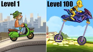 Hill Climb Racing 2  SKILL from LvL 1 to LvL 100 WHICH IS YOURS [upl. by Ahsercul]