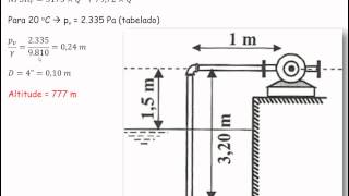 EXERCÍCIO  Bombas NPSH [upl. by Nilknarf]