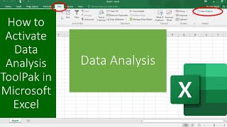 How to Activate Analysis ToolPak in Microsoft Excel [upl. by Giulietta]