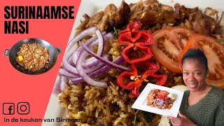 Mijn recept voor Echte Surinaamse Nasi  Surinamese Fried Rice In de keuken van Sirmean [upl. by Arikat189]