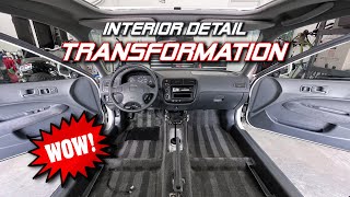 Honda Civic Interior Detail Transformation  Deep Cleaning EVERYTHING [upl. by Nidak]