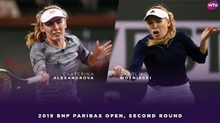 Ekaterina Alexandrova vs Caroline Wozniacki  2019 BNP Paribas Open Second Round  WTA Highlights [upl. by Lukash]