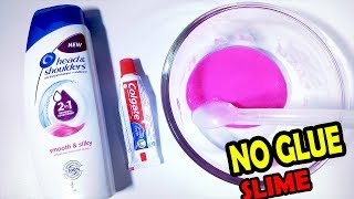 No GLUE  2018 How to make Shampoo and Toothpaste Slime [upl. by Marentic]