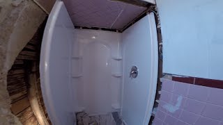 Sterling 4 piece shower installed Part 1 [upl. by Arihsay]