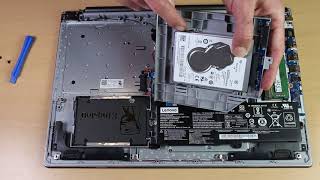 Adding SSD to Laptop Lenovo Ideapad 52015IKB SATA3 Adapter Hard Drive Caddy Laptop Disassemble [upl. by Africah]