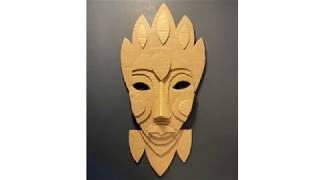 Creating A LowRelief Cardboard Mask Inspired By African Masks [upl. by Ivah138]