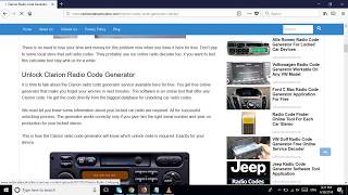 Clarion Radio Code Generator Stereo Unlocker Works For Free [upl. by Yllek867]