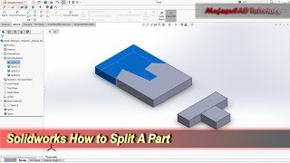 Solidworks How To Split A Part  Basic Tutorial [upl. by Sprage]