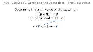 Logic Determine truth value of a statement [upl. by Llennoc]