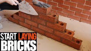 How to lay bricks for beginner [upl. by Aiclef]