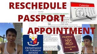 How to Reschedule a DFA Passport Appointment [upl. by Ahset]