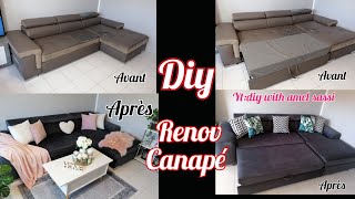 Renovation relooking dun canapé tuto How to reupholster a sofa make over an old sofa DIY ASMR tuto [upl. by Lihcox]