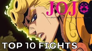 Top 10 JoJos Bizarre Adventure Fight Scenes Golden Wind [upl. by Lleroj]