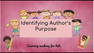 Identifying Authors purpose [upl. by Kimberli]